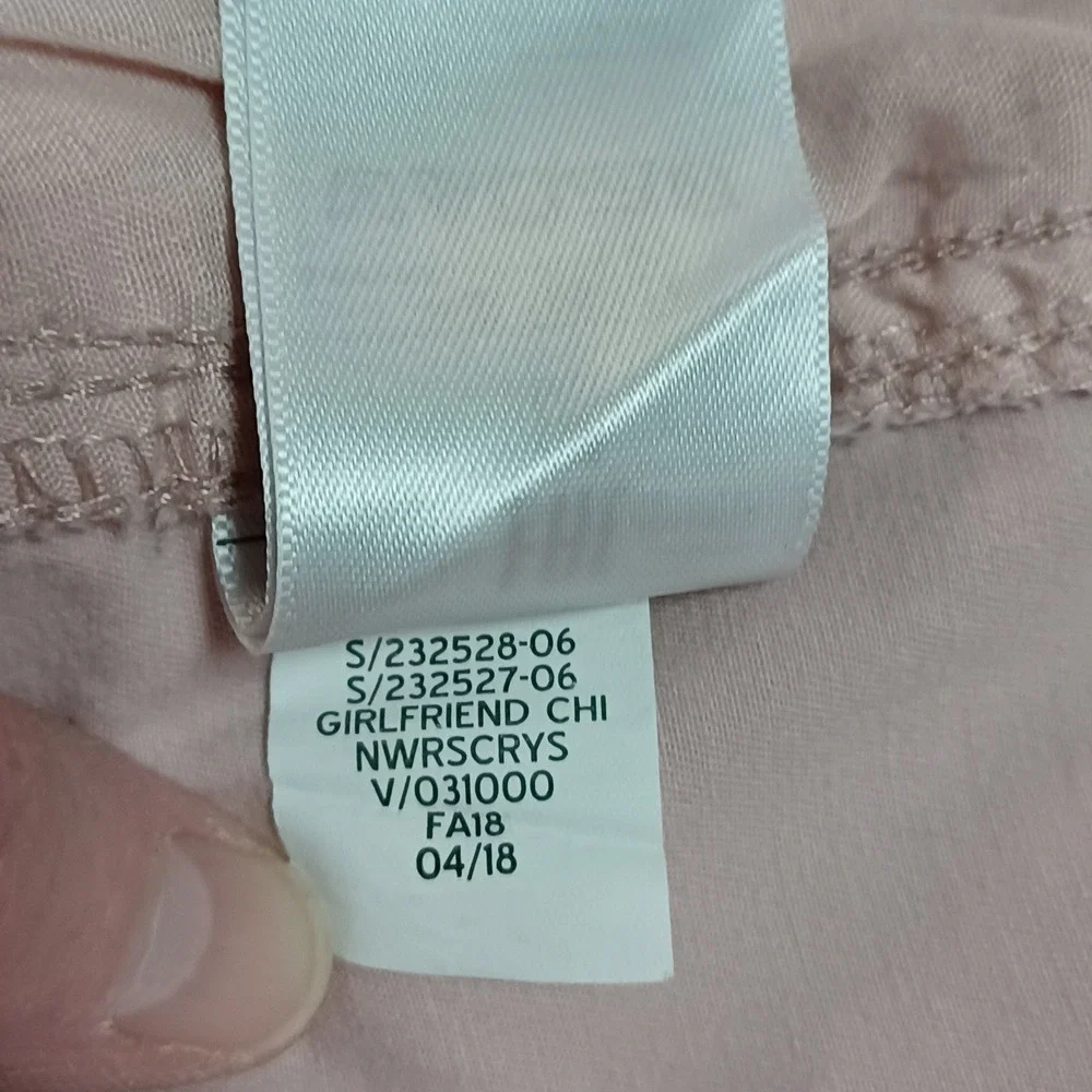 Gap Chino Pants Womens 6 Pink Girlfriend Chino 232528-06 Cotton Stretch Cropped